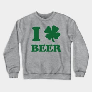 I Shamrock Beer Green Print Crewneck Sweatshirt